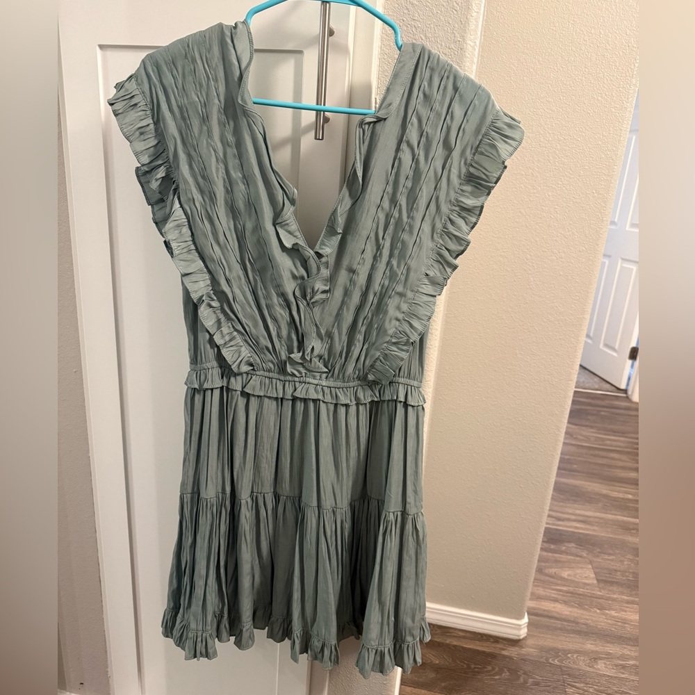 Mustard Seed Sage Green Mini Dress